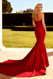 Red Sweetheart Mermaid Maxi Formal Dress