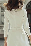 Ivory Bodycon Boat Neck Mini Bridal Shower Dress