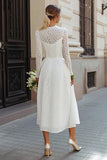 Lace Long Sleeve Ivory A-Line Wedding Dress
