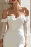 Ivory Cold Shoulder Bodycon Mini Bridal Shower Dress