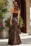 Mermaid Brown Leopard Lace Sweetheart Prom Dress