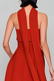 Strapless A-Line Red Wedding Guest Dress With Streamer