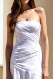 Lilac Floral Sheath Strapless Maxi Wedding Guest Dress