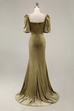 Navy Velvet Mermaid Square Neck Maxi Holiday Party Dress