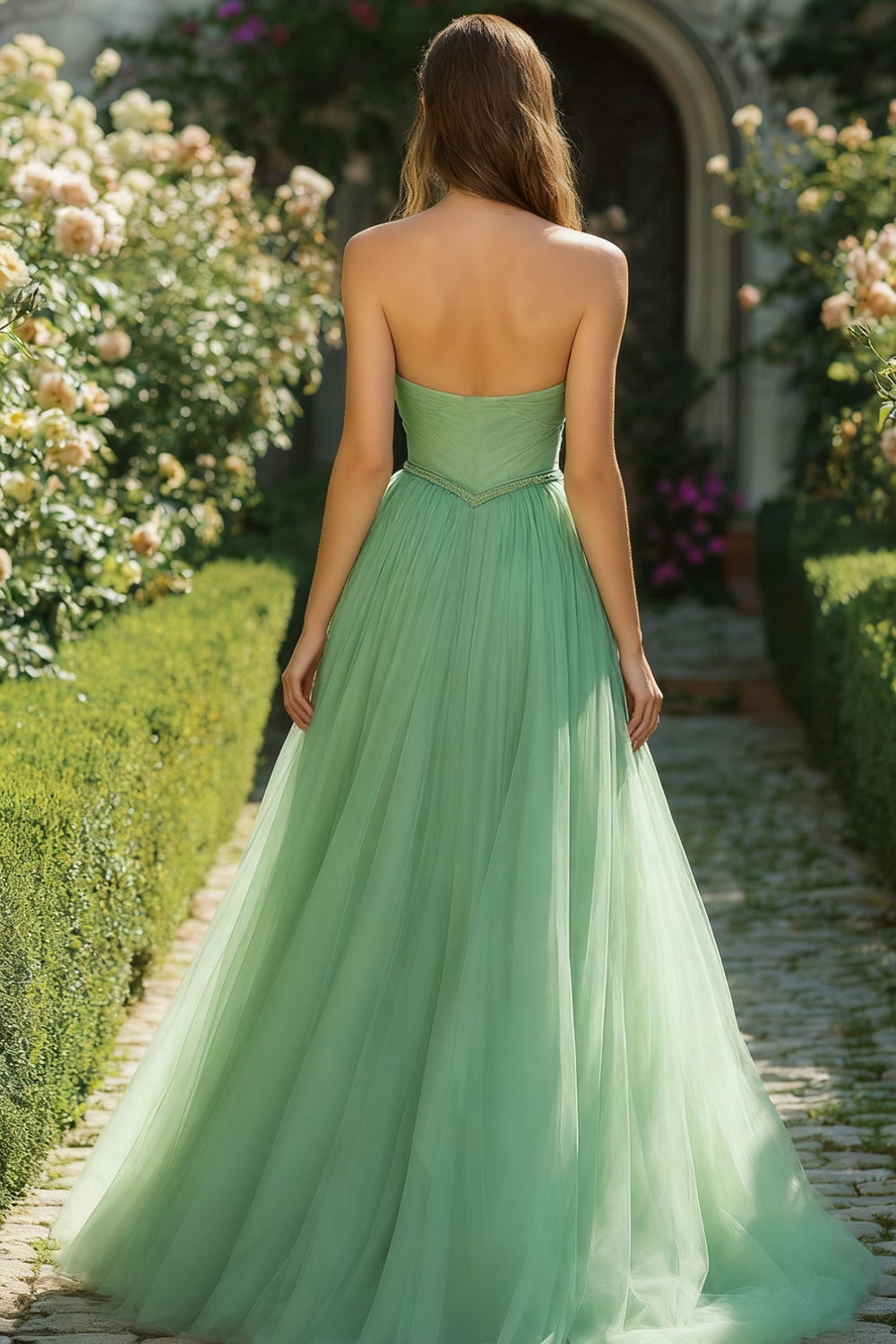 Berylove Women Light Green Tulle Prom Dress A-Line Sweetheart Corset Maxi Party Dress Berylove Women Light Green Tulle Prom Dress A-Line Sweetheart Corset Maxi Party Dress