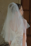 Ivory Short Bridal Veil With Pearls