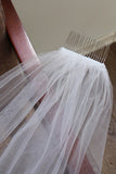 Ivory Lace Embroidered Bridal Veil With Comb Attachment