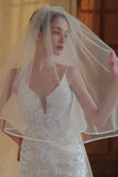 Elegant Ivory Chapel Length Bridal Veil