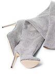 Sparkly Silver Rhinestone Over-The-Knee Stiletto Boots