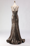 Mermaid Khaki Leopard Corset Prom Dress With Lace Up Back