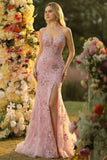 Sweetheart Blush Mermaid Prom Dress with Appliques