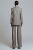 Peaked Lapel Grey 2 Piece Women Suits