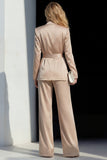 Champagne Peaked Lapel 2 Piece Women Suits with Sash