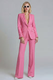 2 Piece Fuchsia Peaked Lapel Slim Fit Women Suits