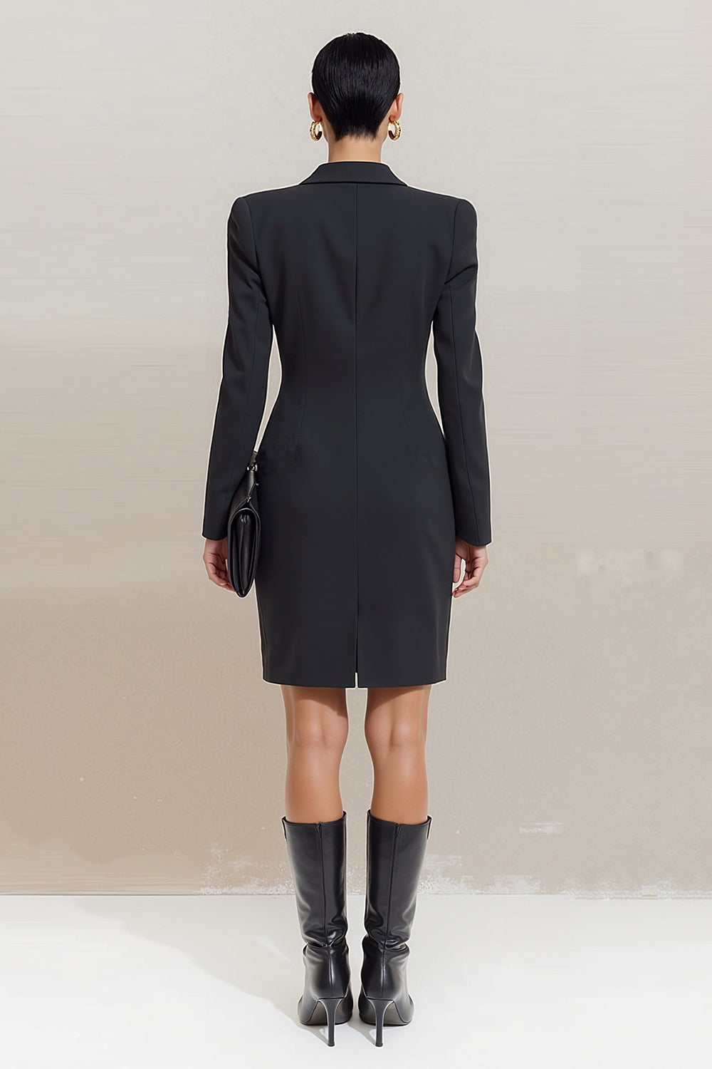 black bodycon work dress Half Collar Office Work Dress Aisize