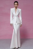 Peaked Lapel 2 Piece Mermaid Ivory Women Suits