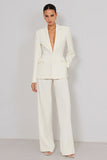 Ivory 2 Piece Peaked Lapel Women Suits