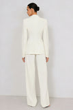 Ivory 2 Piece Peaked Lapel Women Suits
