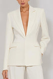 Ivory 2 Piece Peaked Lapel Women Suits