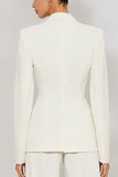 Ivory 2 Piece Peaked Lapel Women Suits