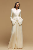 Elegant Ivory Peaked Lapel 2 Piece Women Suits