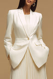 Elegant Ivory Peaked Lapel 2 Piece Women Suits