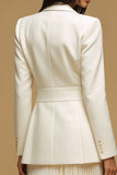 Elegant Ivory Peaked Lapel 2 Piece Women Suits