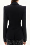 Black Notched Lapel Mermaid Single Breasted Women Suits