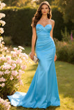 Mermaid Strapless Champagne Maxi Prom Dress