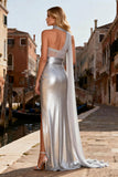 Sparkly Silver Mermaid Sweetheart Prom Dress With Slit