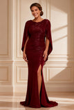 Elegant Burgundy Mermaid Mother of the Bride Dress