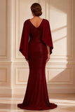 Elegant Burgundy Mermaid Mother of the Bride Dress