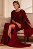 Elegant Burgundy Mermaid Mother of the Bride Dress