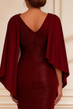 Elegant Burgundy Mermaid Mother of the Bride Dress