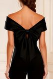 Black Asymmetrical Neck Mother of the Bride Jumpsuit