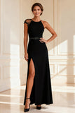 Halter Black A Line Mother of the Bride Dress
