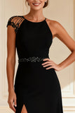 Halter Black A Line Mother of the Bride Dress