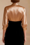 Black and Champagne Sheath Satin Mother of the Bride Dress