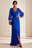 Elegant 3D Flowers Royal Blue Mother of the Bride Dress