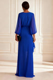 Elegant 3D Flowers Royal Blue Mother of the Bride Dress