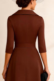 Simple Chocolate A Line Midi Mother of the Bride Dress