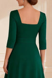Dark Green A Line Scoop Neck Mother of the Bride Dress