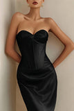 Sweetheart Corset Mermaid Black Tie Dress