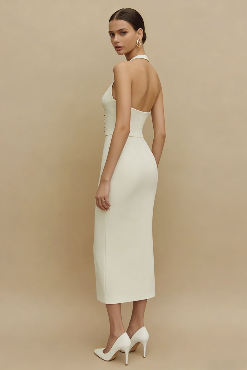 white halter corset dress Toulouse Halter Corset Mini Dress - White