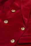 Dark Red 2 Piece Peak Lapel Velvet Women Suits