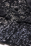 Black Sequin Peak Lapel Double Breasted Prom Blazer