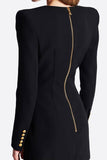 Black Single Breasted Bodycon Blazer Dress
