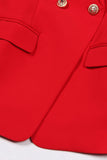Red Double Breasted Shawl Lapel Prom Blazer