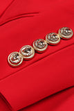 Red Double Breasted Shawl Lapel Prom Blazer