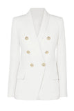 Red Double Breasted Shawl Lapel Prom Blazer
